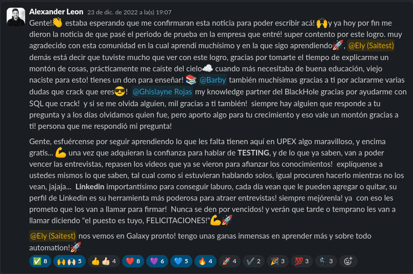 Testimonio de estudiante UPEX