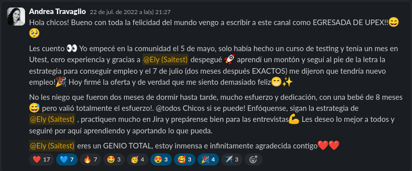 Testimonio de estudiante UPEX