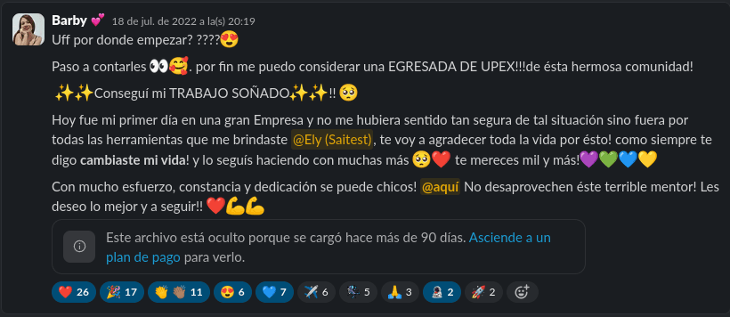 Testimonio de estudiante UPEX