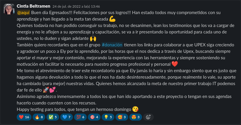 Testimonio de estudiante UPEX