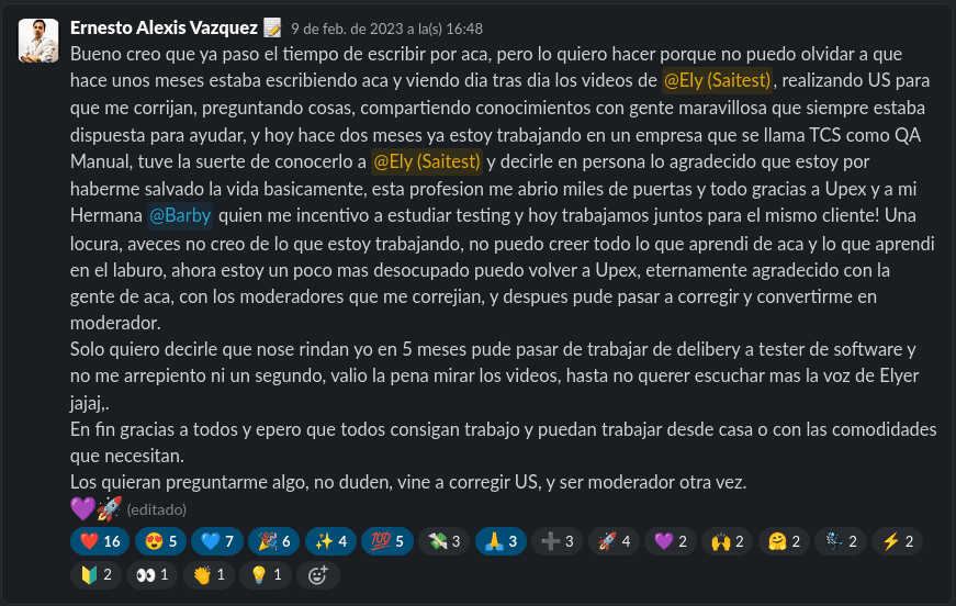 Testimonio de estudiante UPEX