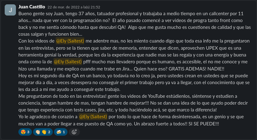 Testimonio de estudiante UPEX