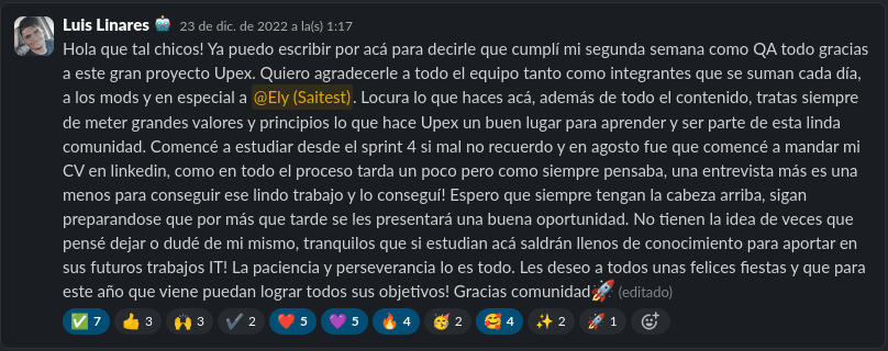 Testimonio de estudiante UPEX