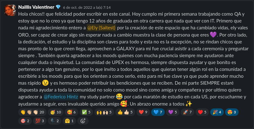 Testimonio de estudiante UPEX