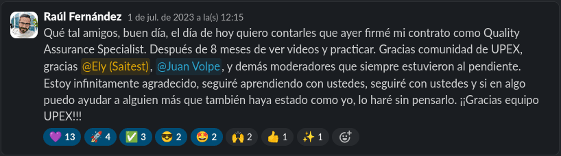 Testimonio de estudiante UPEX